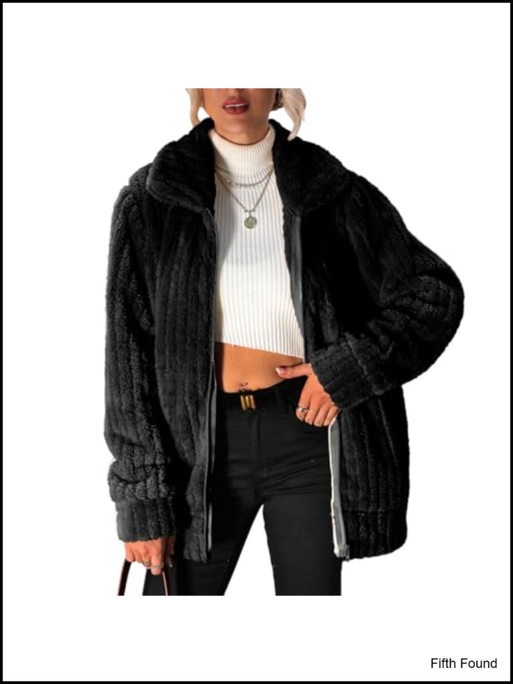 Women's Fleece Jacket Full Zip Long Sleeve Lapel Collar Sherpa Coat